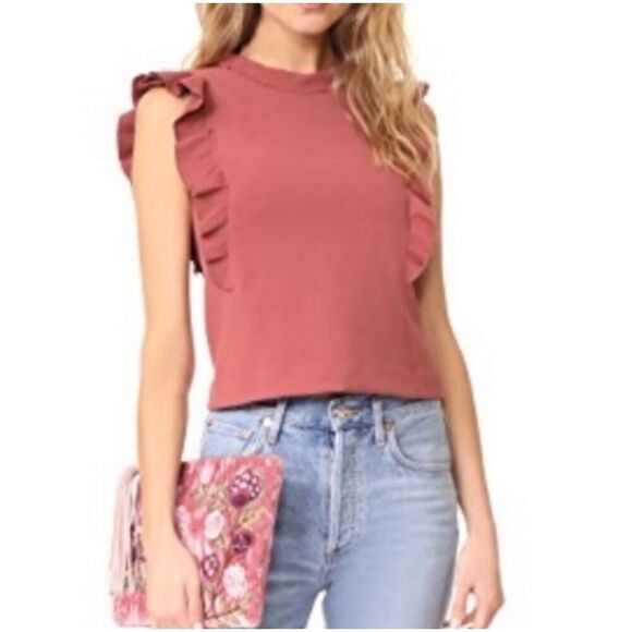Mauve Ruffled Sleeve Blouse - Picture 1 of 6
